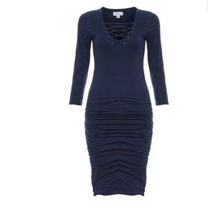 Velvet by Gram & Spencer Lace-up Front Bodycon Dress